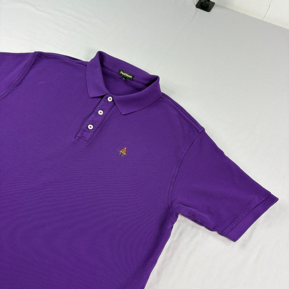 Paul Stuart Polo Shirt Men XL Purple Slim Fit Pima Cotton Stretch Preppy - Picture 2 of 10